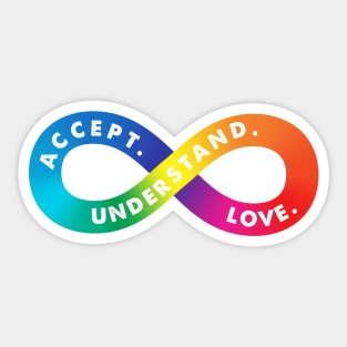 Rainbow Infinity Symbol For Neurodiversity Sticker